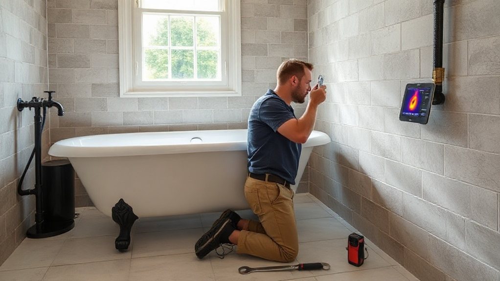 Trace and access leak detection engineer with thermal imaging in Abbey Wood